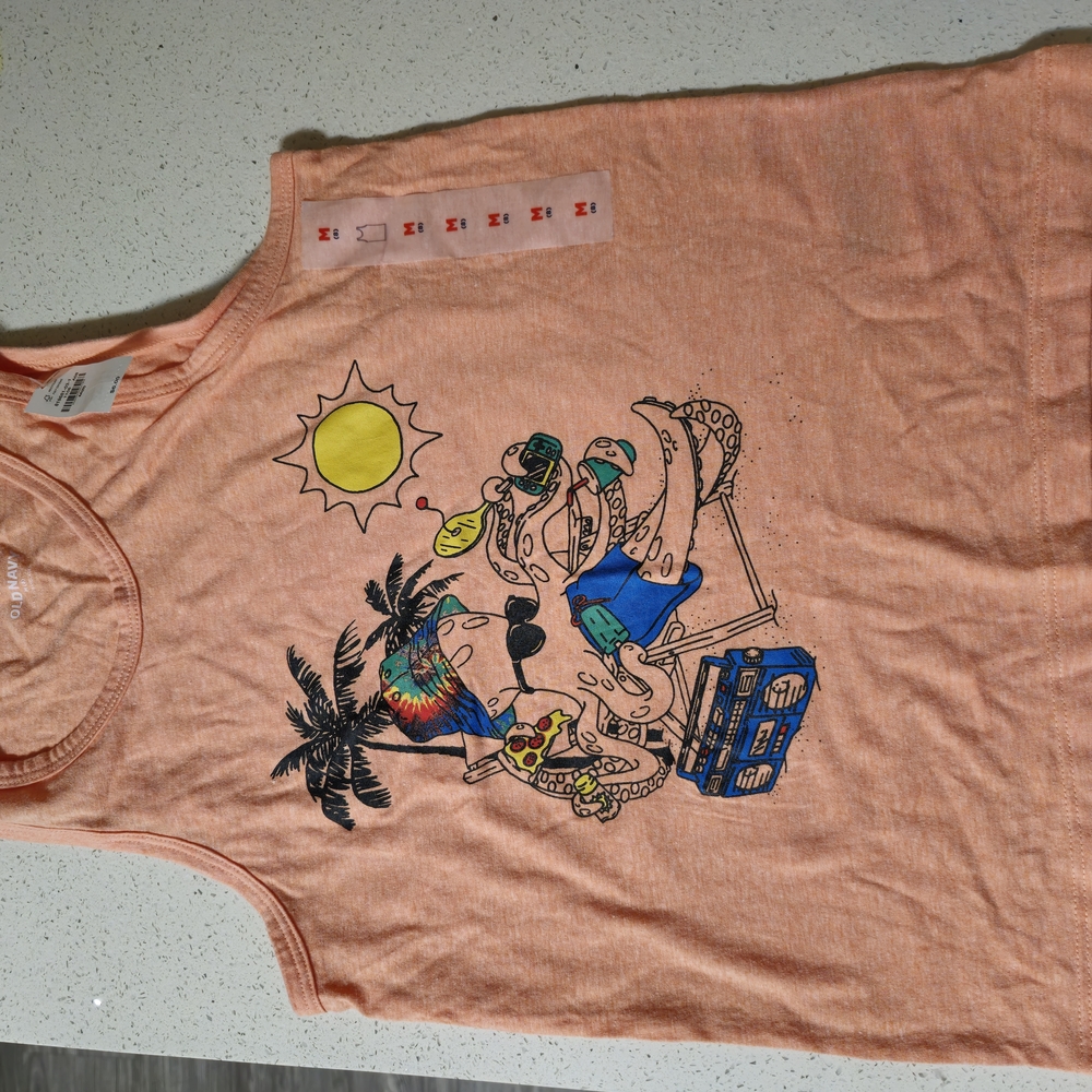 Peach Graphic Tank Top
